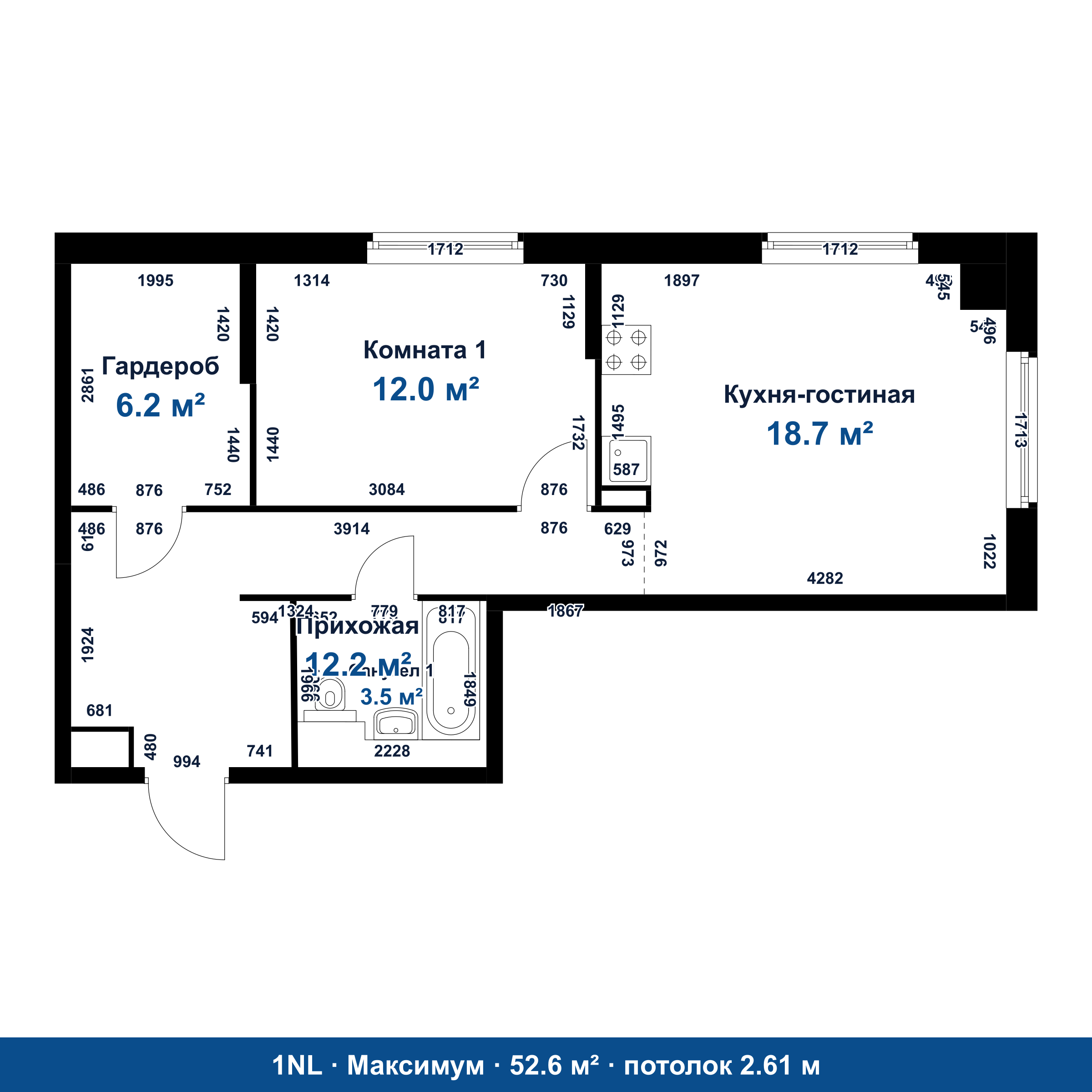 План 1NL 52.6 м²