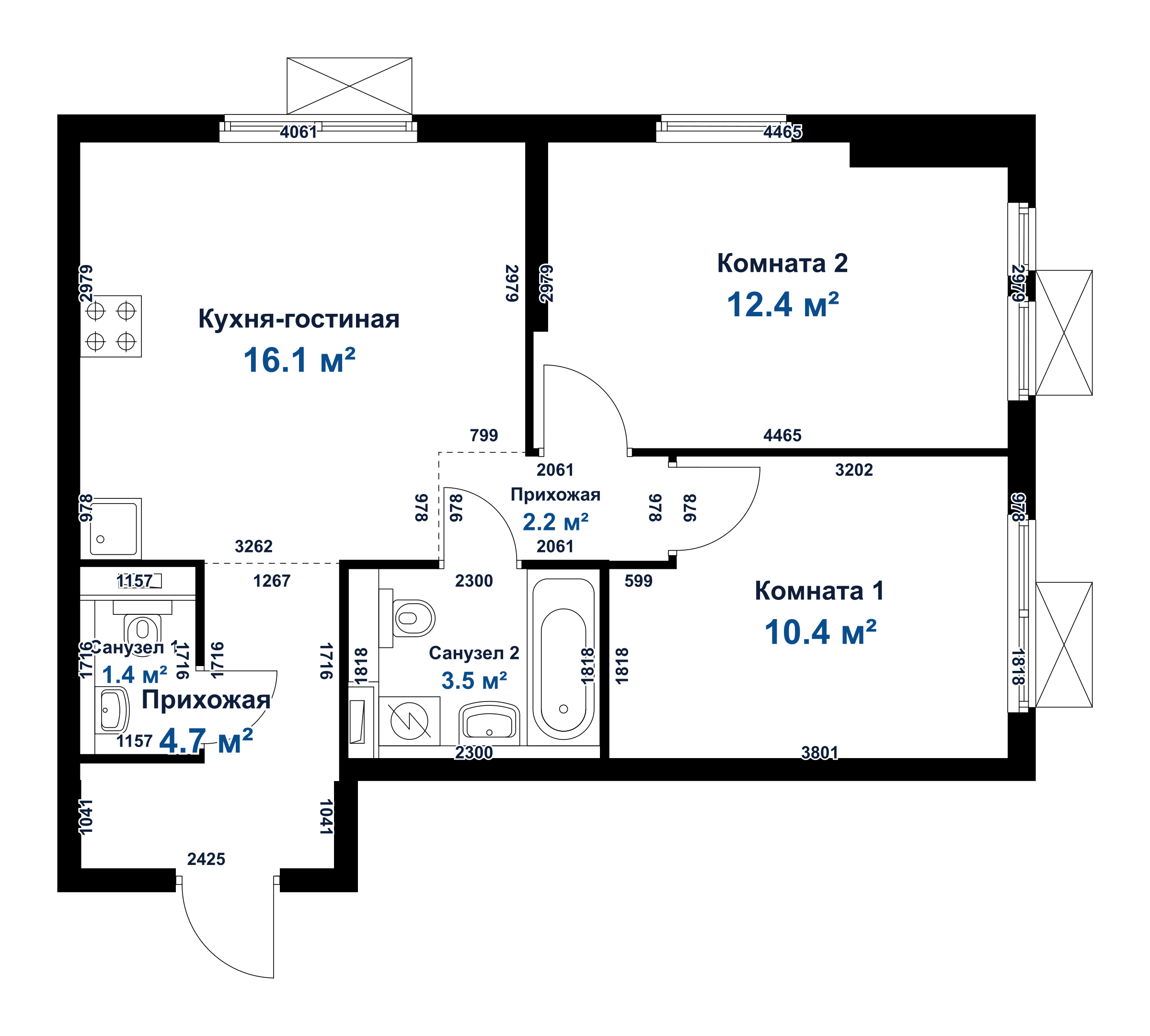 План 2EM 50.7 м²